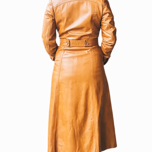 Gassy Jack by Gabriel Levy Jackets & Blazers - Vintage 1970s Gassy Jack by Gabriel Levy Caramel Leather Trench Coat